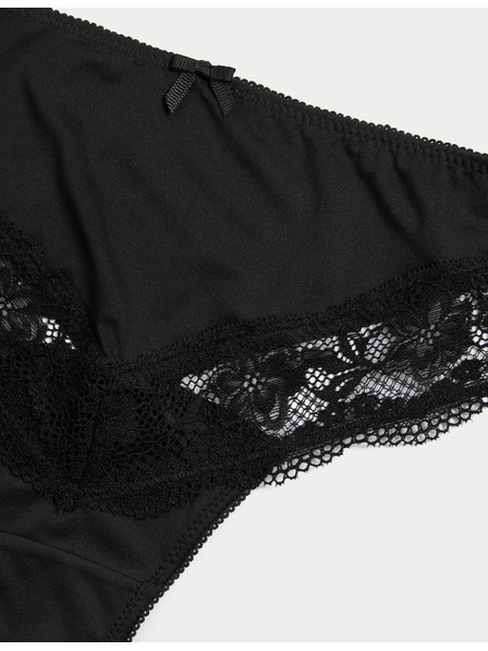 Marks & Spencer Kalhotky s krajkovým lemem a vykrojenými nohavičkami, 3 ks Marks & Spencer černá