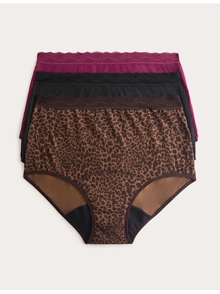 Marks & Spencer Vysoce savé menstruační kalhotky do pasu, 3 ks Marks & Spencer hnědá