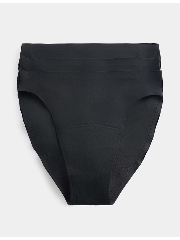 Marks & Spencer Vysoce střižené menstruační kalhotky s vysokou absorpcí bez viditelných lemů, 3 ks Marks & Spencer černá