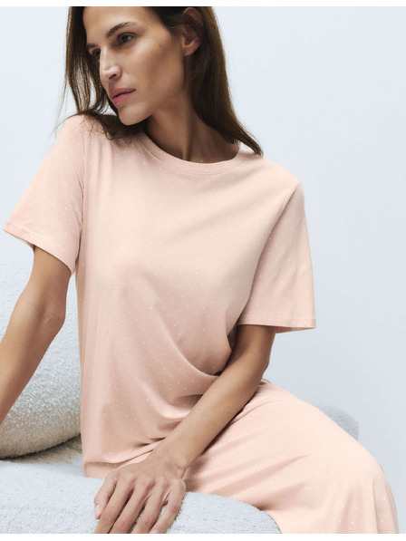 Marks & Spencer Dlouhá noční košile s potiskem z bavlny a modalu Marks & Spencer růžová
