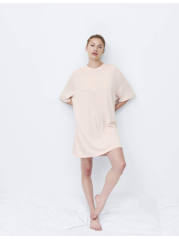 Marks & Spencer Bavlněná volná noční košilka z modalu s potiskem Marks & Spencer smetanová