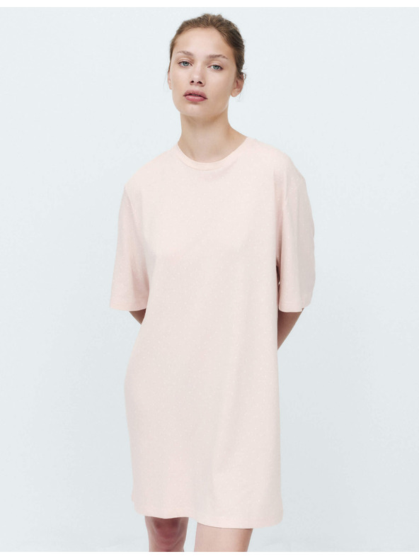 Marks & Spencer Bavlněná volná noční košilka z modalu s potiskem Marks & Spencer smetanová