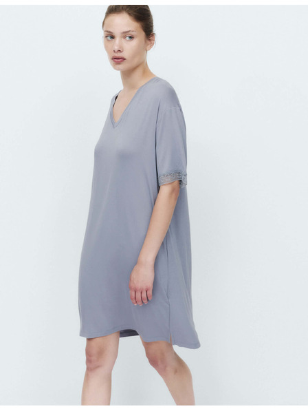 Marks & Spencer Krátká noční košile s krajkovým detailem Marks & Spencer modrá