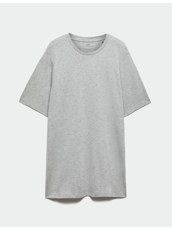 Marks & Spencer Bavlněná volná noční košilka z modalu s potiskem Marks & Spencer šedá