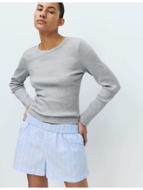 Marks & Spencer Pyžamový žebrovaný top s úpravou Cool Comfort™ z bavlny a modalu Marks & Spencer šedá