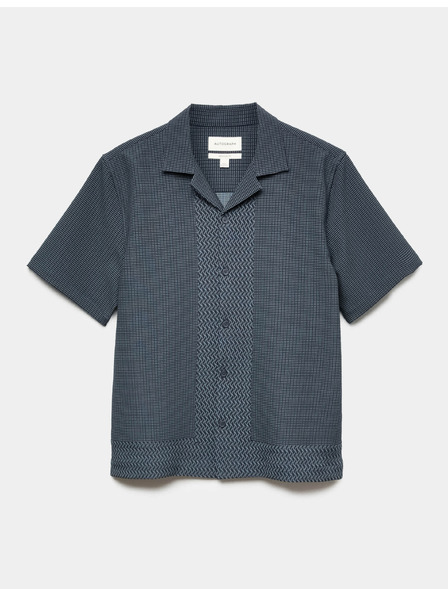 Marks & Spencer Žakárová košile s krátkým rukávem a geometrickým vzorem Marks & Spencer námořnická modrá