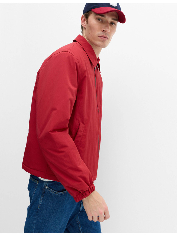 Marks & Spencer Bunda Harrington s vycpávkami a zipem Marks & Spencer červená