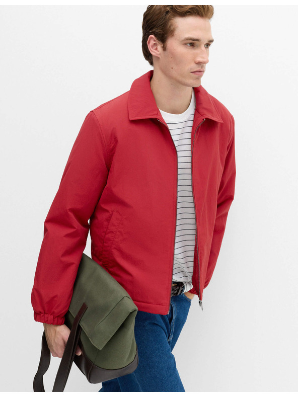 Marks & Spencer Bunda Harrington s vycpávkami a zipem Marks & Spencer červená