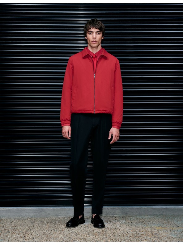 Marks & Spencer Bunda Harrington s vycpávkami a zipem Marks & Spencer červená
