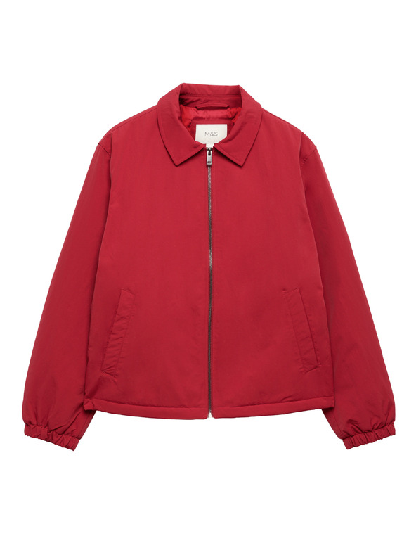 Marks & Spencer Bunda Harrington s vycpávkami a zipem Marks & Spencer červená