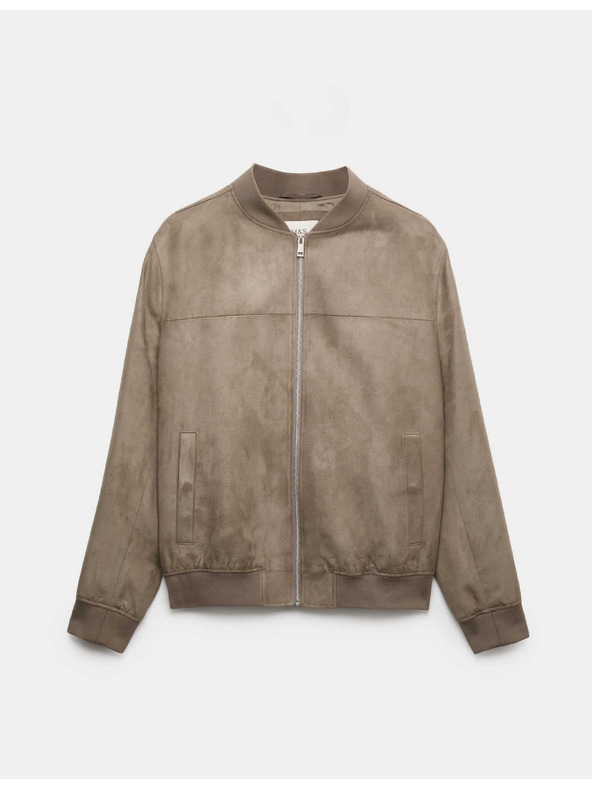 Marks & Spencer Bomber z umělé semiše Marks & Spencer hnědá