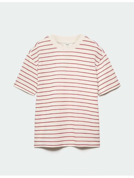 Marks & Spencer Tričko Breton s texturou a vysokým podílem bavlny Marks & Spencer červená