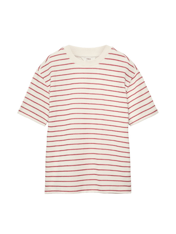 Marks & Spencer Tričko Breton s texturou a vysokým podílem bavlny Marks & Spencer červená