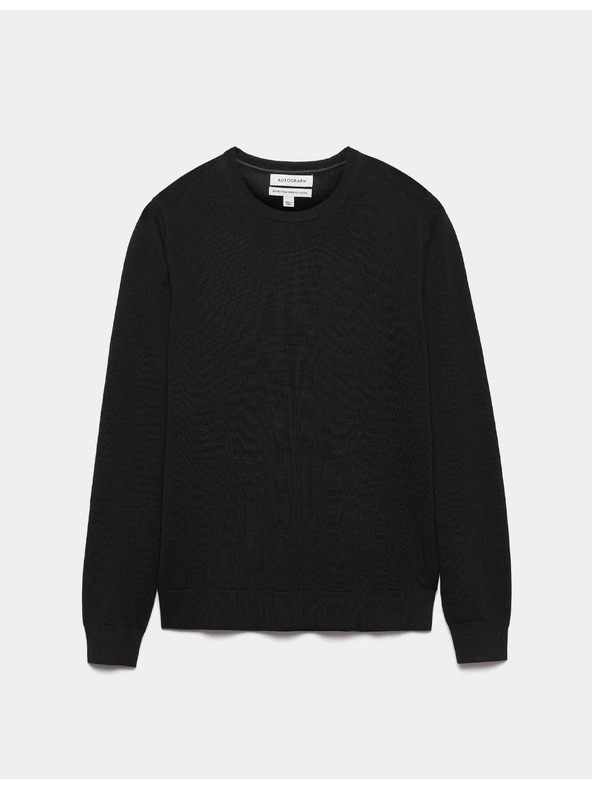 Marks & Spencer Svetr z čisté mimořádně jemné vlny merino Marks & Spencer černá