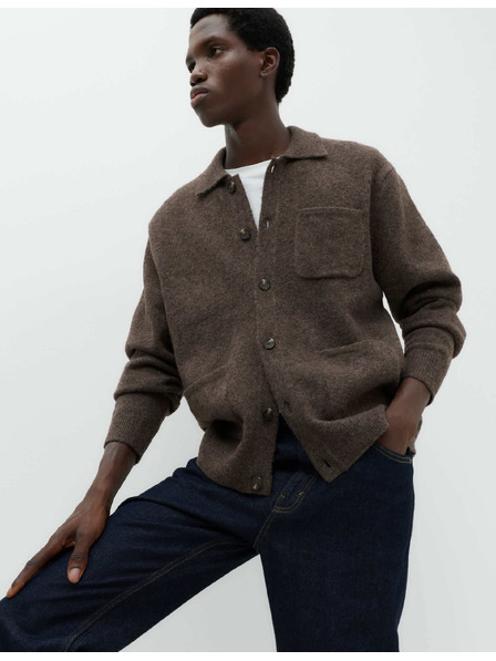 Marks & Spencer Nadýchaný zapínací kardigan v utility stylu Marks & Spencer hnědá
