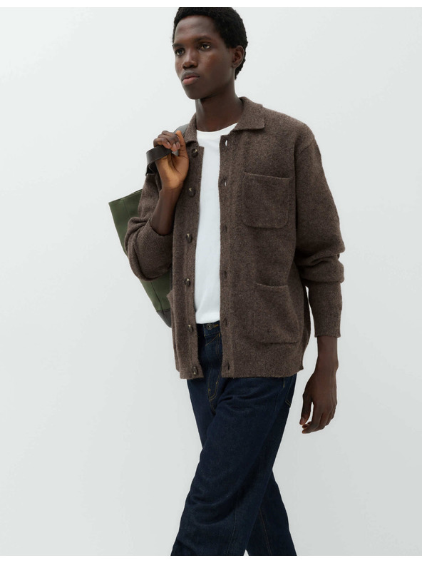 Marks & Spencer Nadýchaný zapínací kardigan v utility stylu Marks & Spencer hnědá