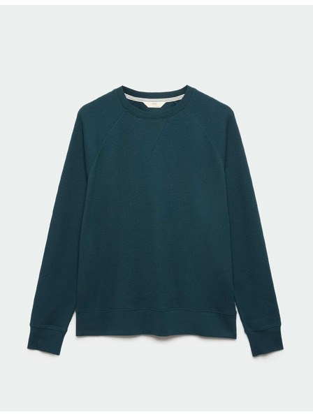 Marks & Spencer Domácí mikina z čisté bavlny s vaflovou texturou Marks & Spencer modrá