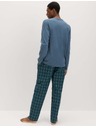 Marks & Spencer Károvaná pyžamová souprava z čisté bavlny s rozhalenkou Marks & Spencer modrá