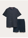 Marks & Spencer Pyžamová souprava s duhovými pruhy, z čisté bavlny Marks & Spencer námořnická modrá