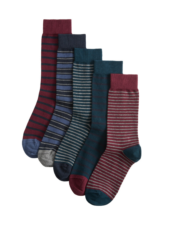 Marks & Spencer Pruhované ponožky s technologií Cool & Freshfeet™, 5 párů Marks & Spencer vícebarevná