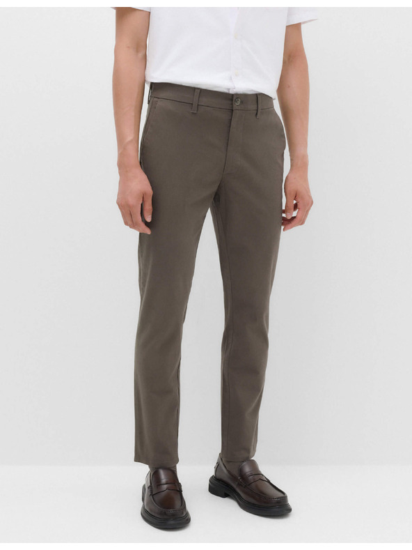 Marks & Spencer Strečové chino kalhoty úzkého střihu Marks & Spencer hnědá