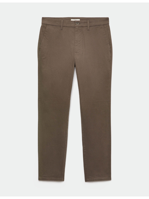 Marks & Spencer Strečové chino kalhoty úzkého střihu Marks & Spencer hnědá