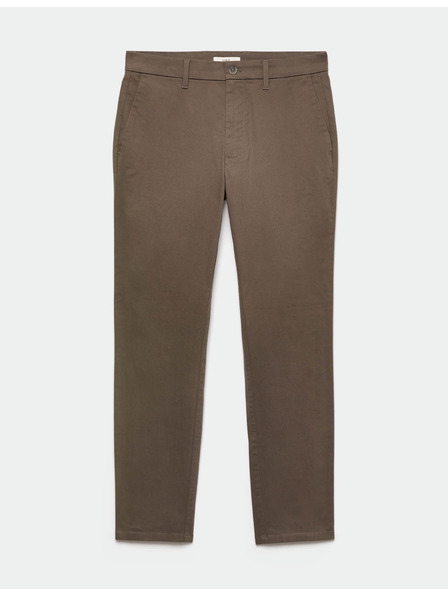 Marks & Spencer Strečové chino kalhoty úzkého střihu Marks & Spencer hnědá