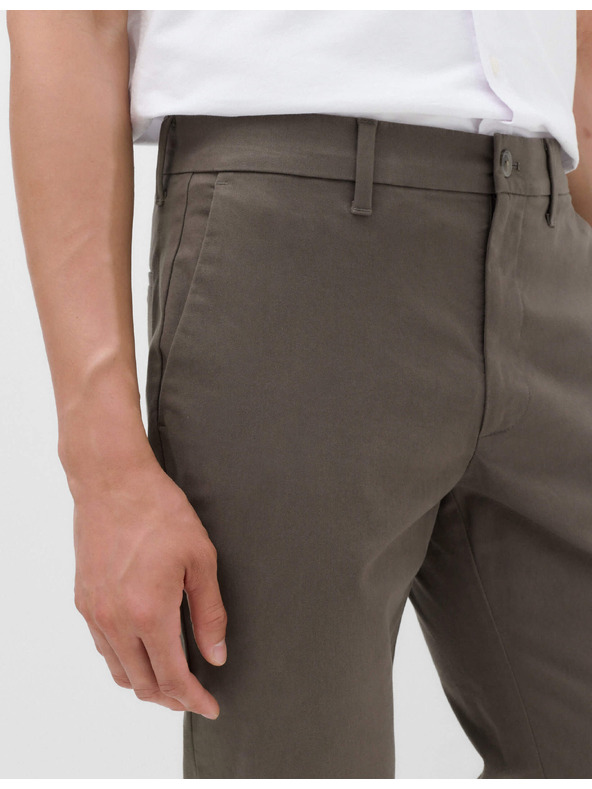 Marks & Spencer Strečové chino kalhoty úzkého střihu Marks & Spencer hnědá