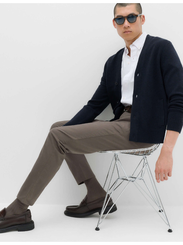 Marks & Spencer Strečové chino kalhoty úzkého střihu Marks & Spencer hnědá
