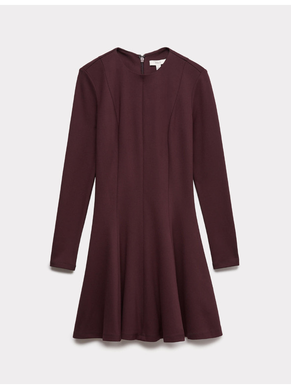 Marks & Spencer Žerzejové kolové mini šaty s výstřihem ke krku Marks & Spencer hnědá