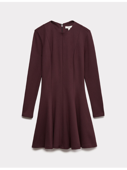 Marks & Spencer Žerzejové kolové mini šaty s výstřihem ke krku Marks & Spencer hnědá