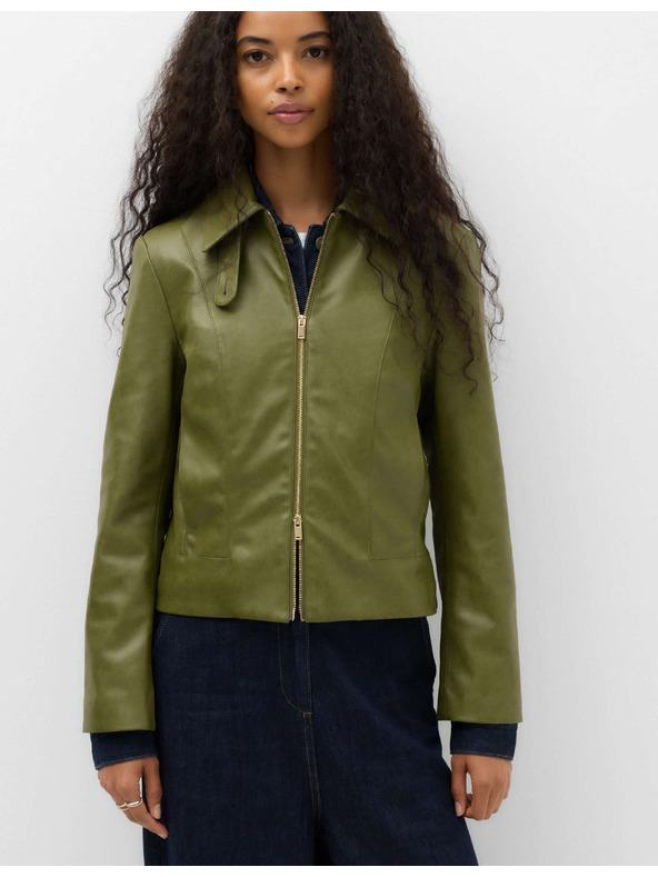 Marks & Spencer Bunda typu Harrington z umělé kůže Marks & Spencer zelená