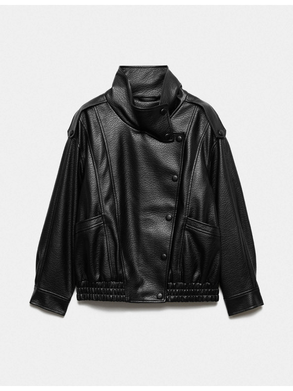 Marks & Spencer Bomber bunda z imitace kůže se stojáčkem Marks & Spencer černá
