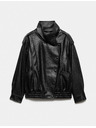 Marks & Spencer Bomber bunda z imitace kůže se stojáčkem Marks & Spencer černá