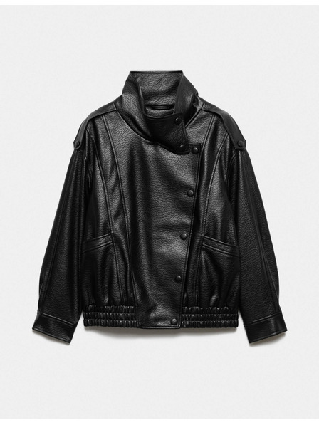 Marks & Spencer Bomber bunda z imitace kůže se stojáčkem Marks & Spencer černá