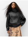 Marks & Spencer Bomber bunda z imitace kůže se stojáčkem Marks & Spencer černá