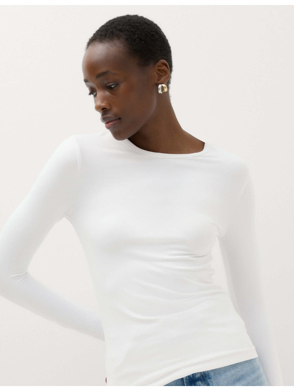 Marks & Spencer Top z ultra jemného materiálu Marks & Spencer bílá