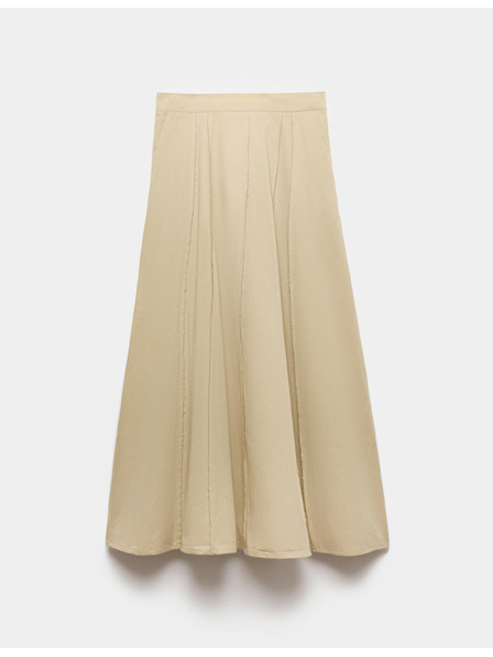 Marks & Spencer Midi kolová sukně s třepenými okraji, z čisté bavlny Marks & Spencer béžová