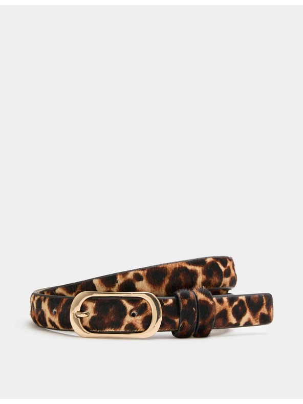 Marks & Spencer Přiléhavý pásek s leopardím potiskem Marks & Spencer hnědá