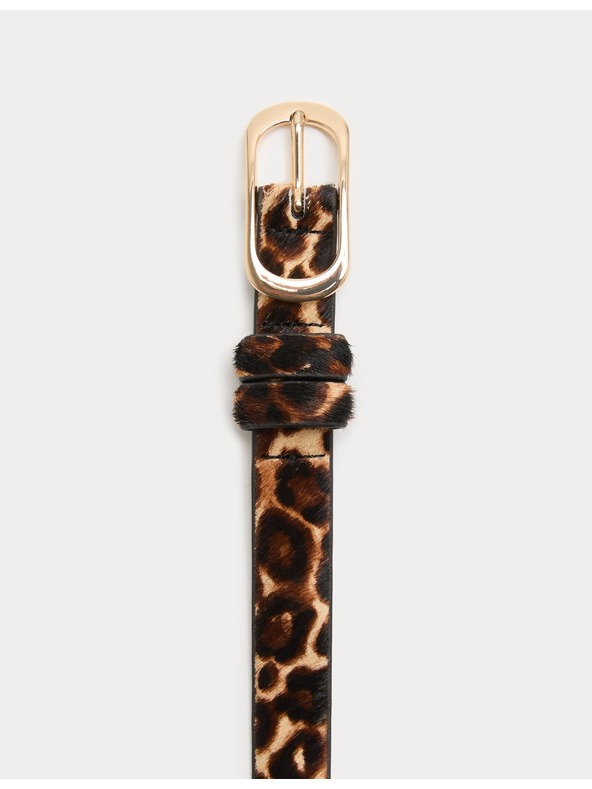 Marks & Spencer Přiléhavý pásek s leopardím potiskem Marks & Spencer hnědá