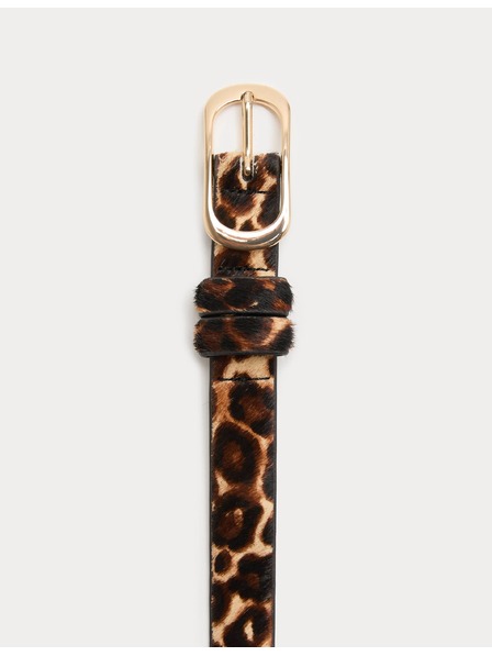 Marks & Spencer Přiléhavý pásek s leopardím potiskem Marks & Spencer hnědá