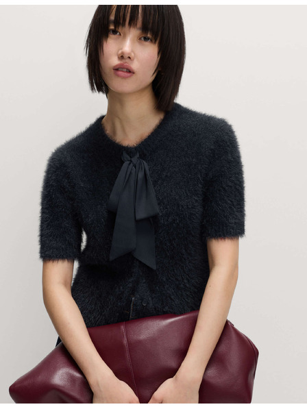 Marks & Spencer Texturovaný kardigan ke krku s vázacím zapínáním Marks & Spencer námořnická modrá