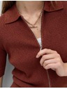 Marks & Spencer Kardigan s límečkem, se zapínáním na zip a úzkým střihem Marks & Spencer hnědá