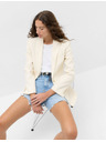 Marks & Spencer Jednořadový blejzr mírně projmutého střihu Marks & Spencer smetanová