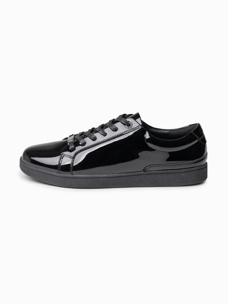 Ombre Clothing Pánské tenisky s lakovaným povrchem – černé V1 OM-FOSL-0229 Ombre Clothing