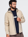 Ombre Clothing Pánská bunda SOFTSHELL s fleecovou podšívkou a kapucí – písková V4 OM-JANP-0292 Ombre Clothing