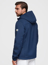 Ombre Clothing Pánská bunda SOFTSHELL s fleecovou podšívkou a kapucí – tmavě modrá V5 OM-JANP-0292 Ombre Clothing