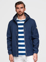 Ombre Clothing Pánská bunda SOFTSHELL s fleecovou podšívkou a kapucí – tmavě modrá V5 OM-JANP-0292 Ombre Clothing