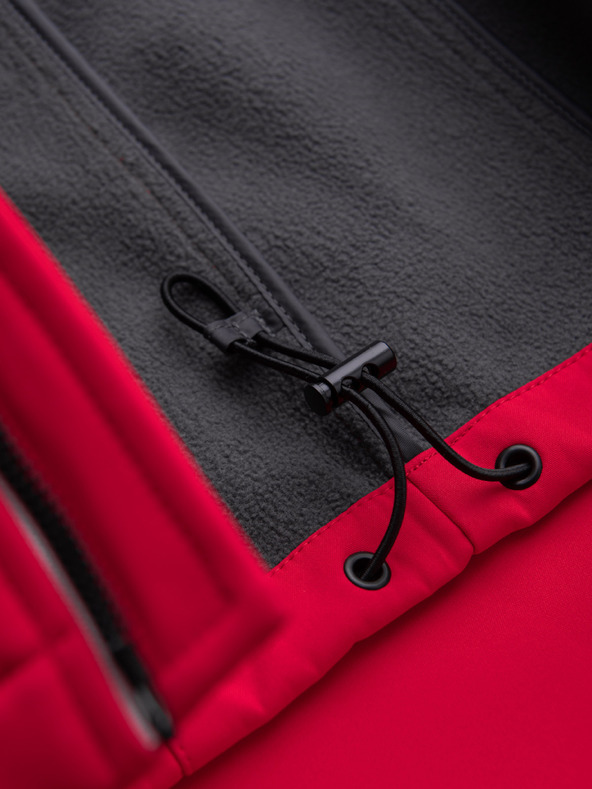 Ombre Clothing Pánská bunda s fleecovou podšívkou SOFTSHELL a kapucí – červená V6 OM-JANP-0292 Ombre Clothing