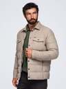Ombre Clothing Pánská prošívaná košilová bunda s klasickým límcem – černá V1 OM-JALP-0256 Ombre Clothing